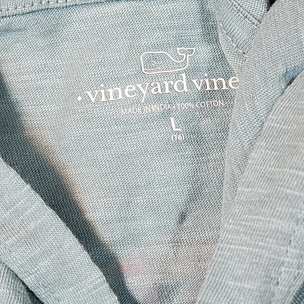 Vineyard Vines t-shirt hoodie size L / 16 girls whale dot sea clay green